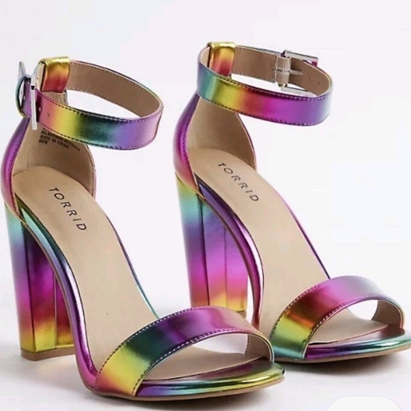 Torrid Two Strap Rainbow Heels - Picture 1 of 12